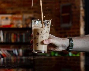 Preview wallpaper coffee, ice, drink, hand, splash