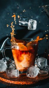 Preview wallpaper coffee, ice, drink, splash, cup