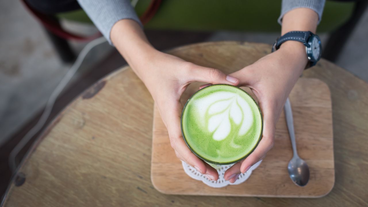 Wallpaper coffee, latte, mint, hands, foam