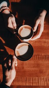 Preview wallpaper coffee, love, couple, mugs, hands