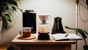 Preview wallpaper coffee machine, coffee, lamp, table, interior