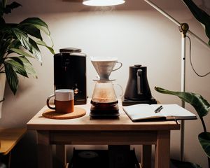 Preview wallpaper coffee machine, coffee, lamp, table, interior