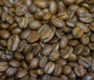 Preview wallpaper coffee, macro, beans, brown, caffeine