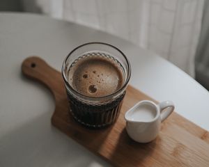 Preview wallpaper coffee, milk, cup, drink, foam