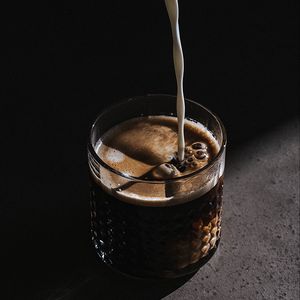 Preview wallpaper coffee, milk, drink, glass
