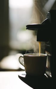Preview wallpaper coffee, mug, coffee machine, drink, steam