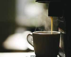 Preview wallpaper coffee, mug, coffee machine, drink, steam