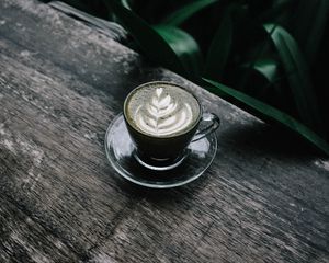 Preview wallpaper coffee, mug, foam, pattern, drink