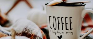 Preview wallpaper coffee, mug, inscription, text