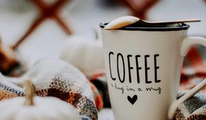 Preview wallpaper coffee, mug, inscription, text