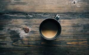 Preview wallpaper coffee, mug, table, wooden