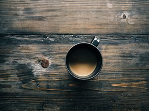 Preview wallpaper coffee, mug, table, wooden