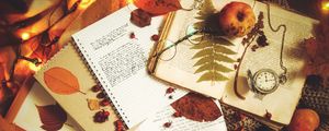 Preview wallpaper coffee, notebook, autumn, text, inscription