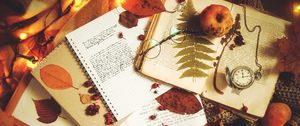 Preview wallpaper coffee, notebook, autumn, text, inscription