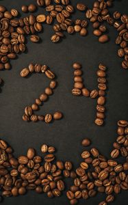 Preview wallpaper coffee, numbers, grains