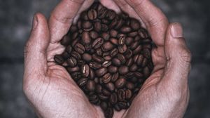 Preview wallpaper coffee, palms, hands, watches