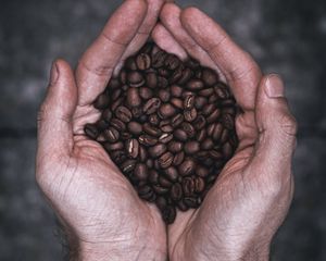 Preview wallpaper coffee, palms, hands, watches