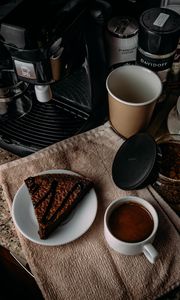 Preview wallpaper coffee, pie, dessert, breakfast