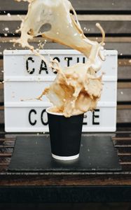 Preview wallpaper coffee, splash, cup, drink