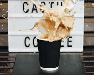 Preview wallpaper coffee, splash, cup, drink