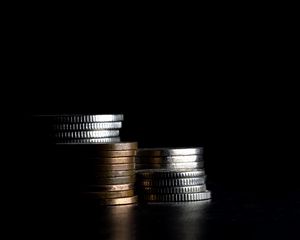 Preview wallpaper coins, money, darkness