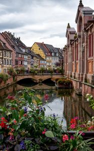 Preview wallpaper colmar, france, canal, bridge, building