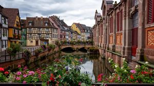 Preview wallpaper colmar, france, canal, bridge, building