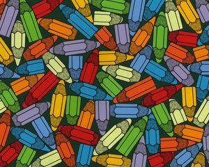 Preview wallpaper color pencils, art, multicolored, texture, collage
