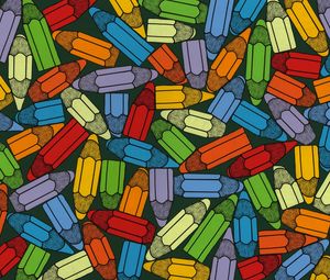 Preview wallpaper color pencils, art, multicolored, texture, collage