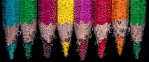 Preview wallpaper color pencils, bubbles, close-up