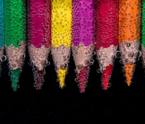 Preview wallpaper color pencils, bubbles, close-up