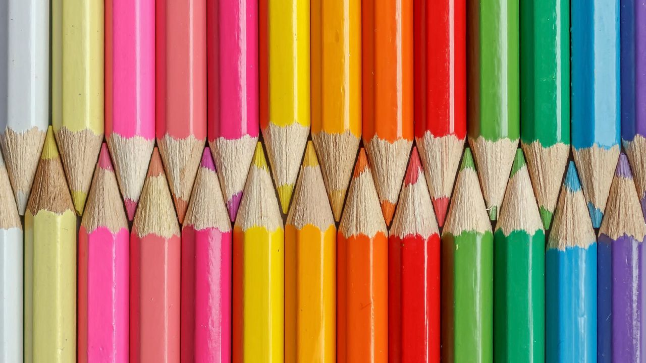 Wallpaper colored pencils, a set of colors, bright