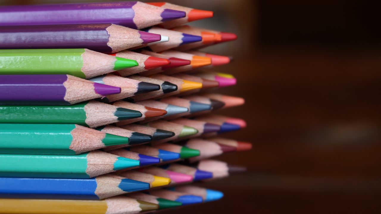 Wallpaper colored pencils, colorful, sharpened