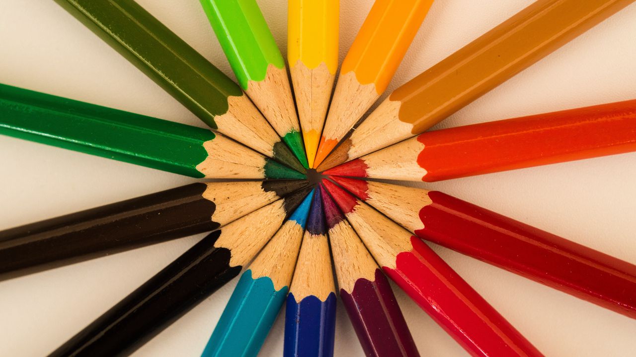 Wallpaper colored pencils, colorful, sharpened, set