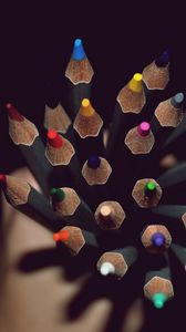 Preview wallpaper colored pencils, hand, shadow