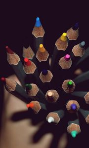 Preview wallpaper colored pencils, hand, shadow