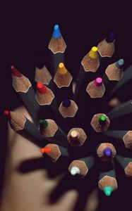 Preview wallpaper colored pencils, hand, shadow