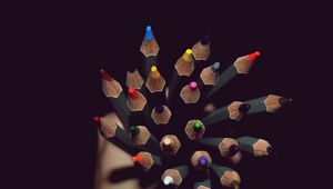 Preview wallpaper colored pencils, hand, shadow