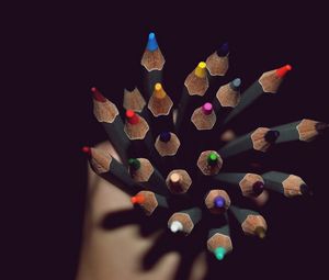Preview wallpaper colored pencils, hand, shadow