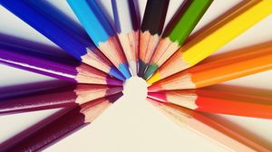 Preview wallpaper colored pencils, semicircle, rod, rainbow