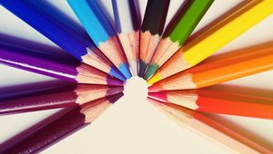 Preview wallpaper colored pencils, semicircle, rod, rainbow