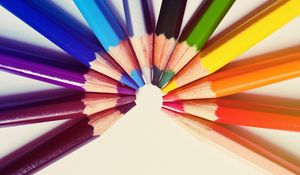 Preview wallpaper colored pencils, semicircle, rod, rainbow