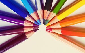 Preview wallpaper colored pencils, semicircle, rod, rainbow
