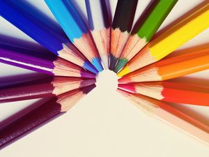 Preview wallpaper colored pencils, semicircle, rod, rainbow