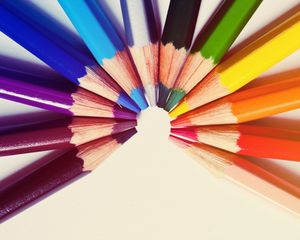 Preview wallpaper colored pencils, semicircle, rod, rainbow