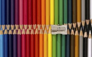 Preview wallpaper colored pencils, set, collection, sharpener, creative, idea