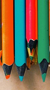 Preview wallpaper colored pencils, set, multicolored, sharpened
