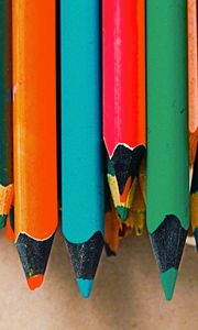 Preview wallpaper colored pencils, set, multicolored, sharpened