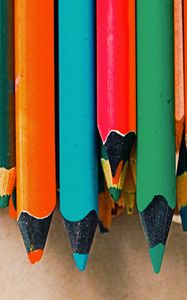 Preview wallpaper colored pencils, set, multicolored, sharpened