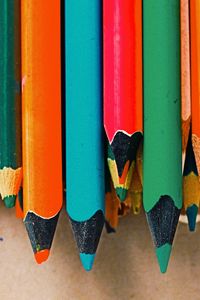 Preview wallpaper colored pencils, set, multicolored, sharpened